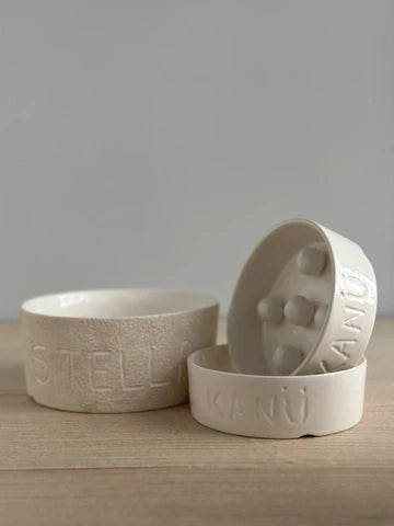 Handmade ceramic pieces for pets by Muddy Heart