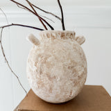 Handmade bellied stoneware vase in an earthy Unearthed textured finish