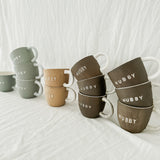 Handmade Hubby and Wifey ceramic mugs, fully functional seconds sale
