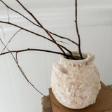 Handmade bellied stoneware vase in an earthy Unearthed textured finish
