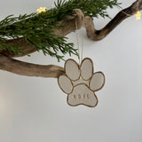 Handmade porcelain pet paw ornament with 22K gold luster by Muddy Heart