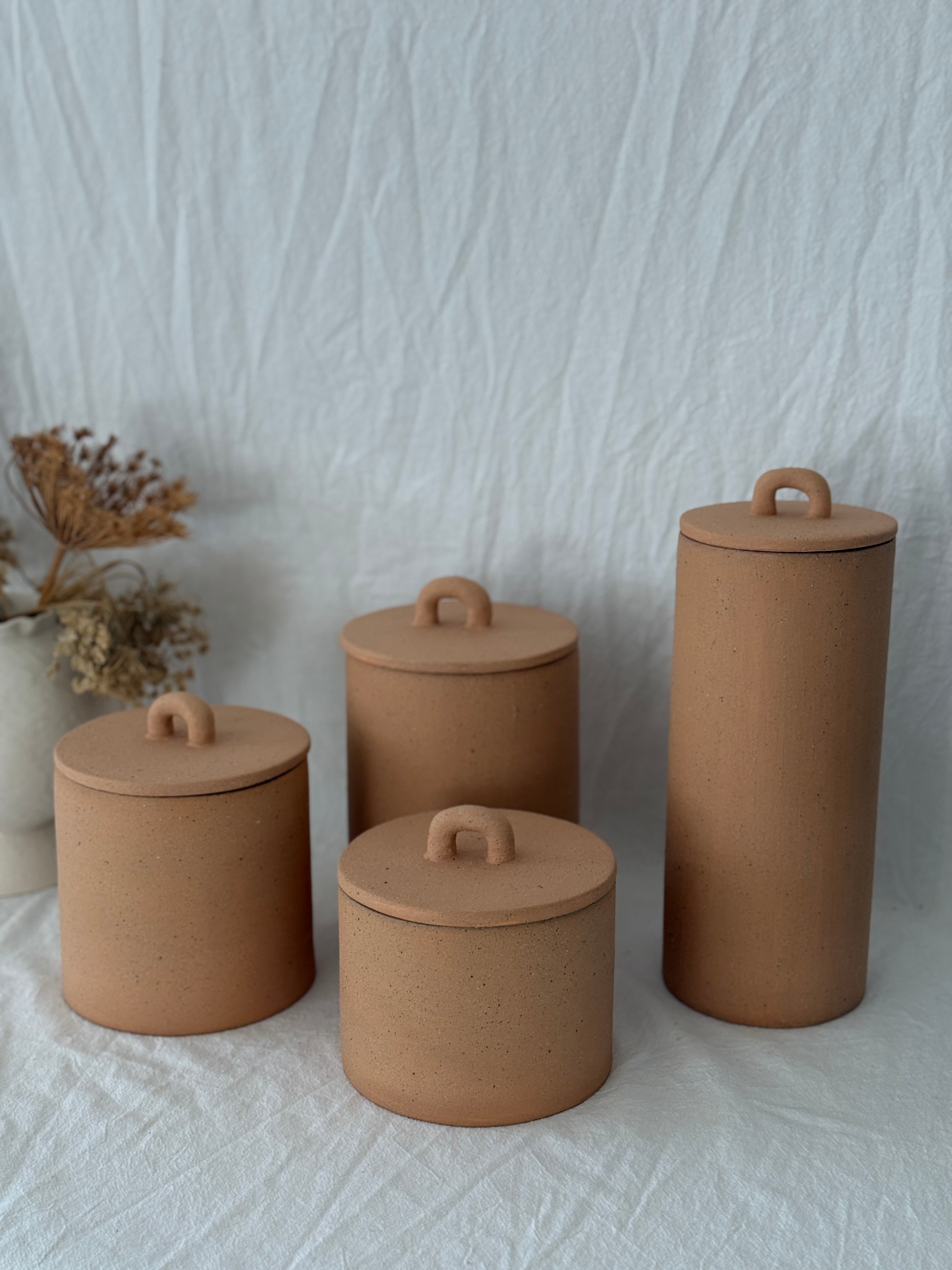 Handmade Ceramic Kitchen Canisters | Handmade Storage in 18 Neutral Tones — Muddy Heart, slow-made in North Carolina