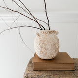 Handmade bellied stoneware vase in an earthy Unearthed textured finish