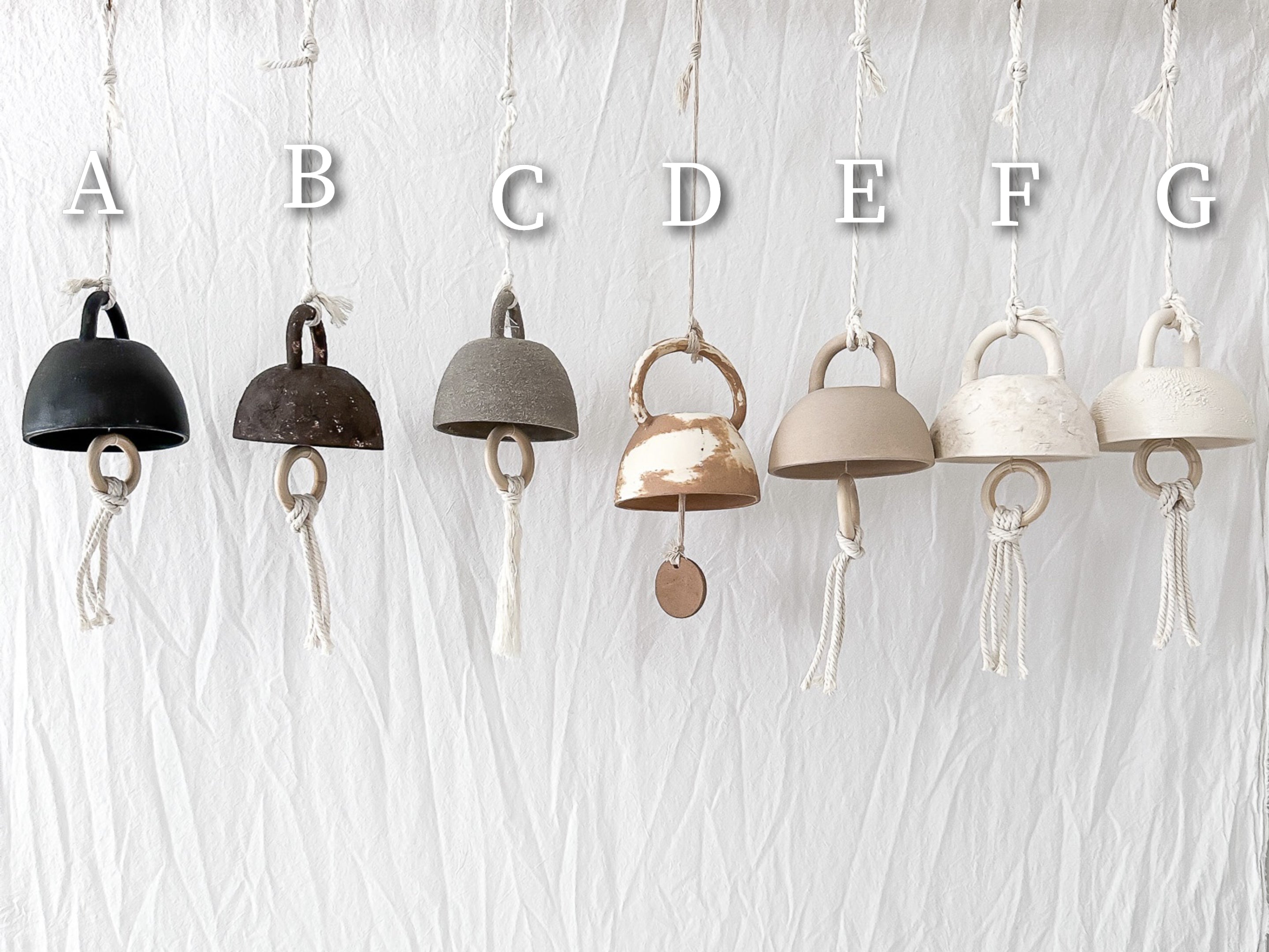 Handmade ceramic bell sample design, one-of-a-kind seconds sale