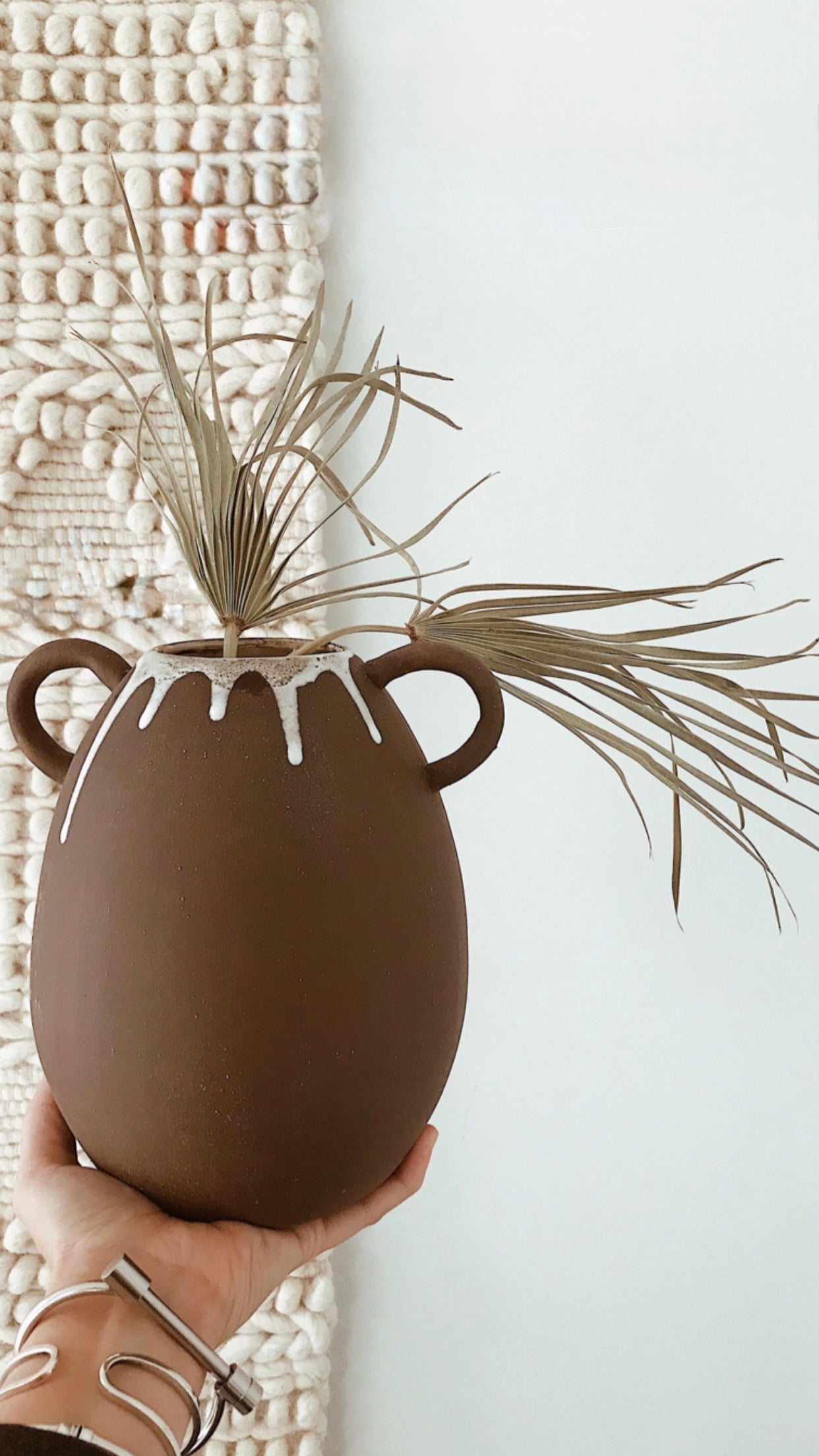 Handmade drop-shaped stoneware pod vase in a neutral glaze by Muddy Heart