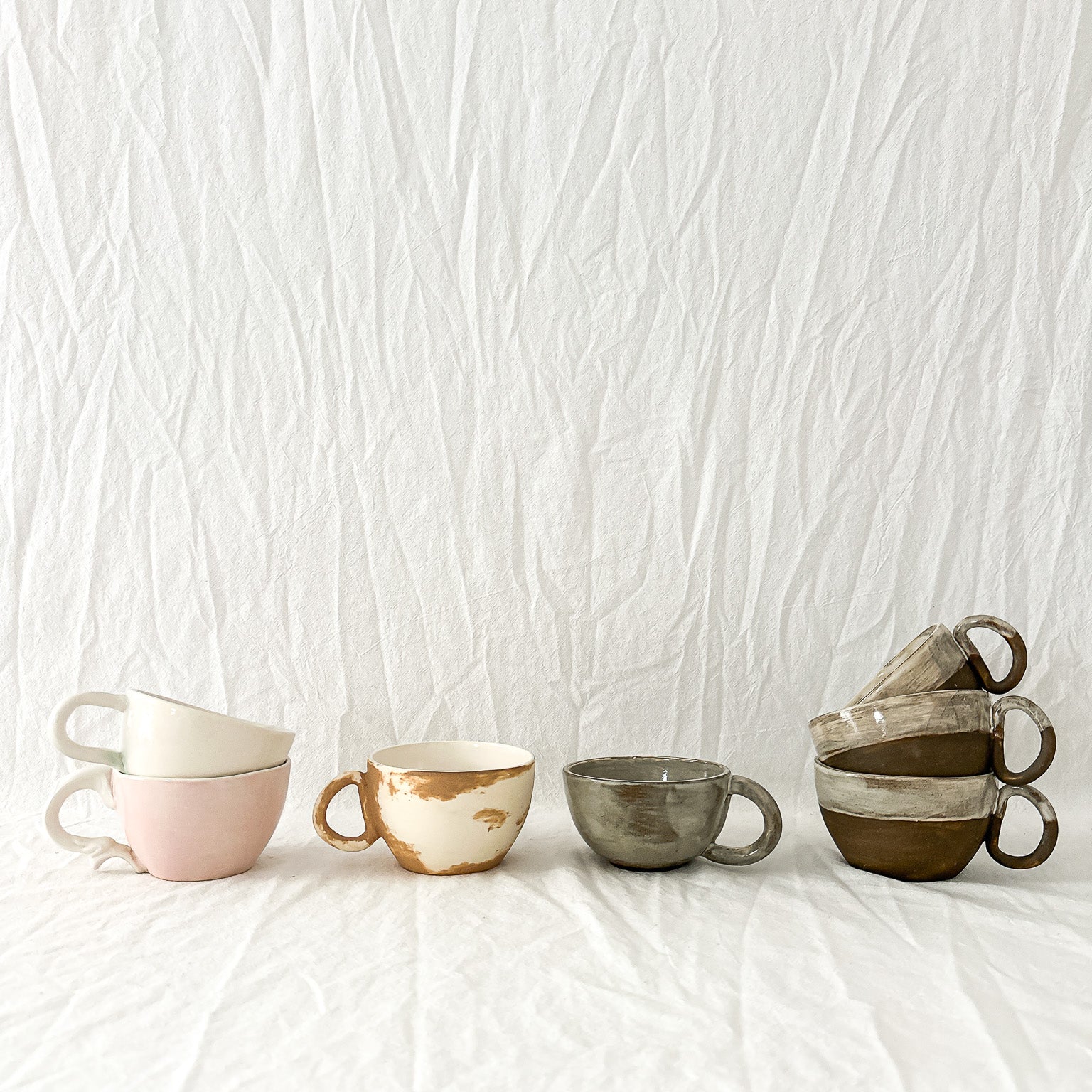 Handmade ceramic coffee mug, a seconds-sale sample design