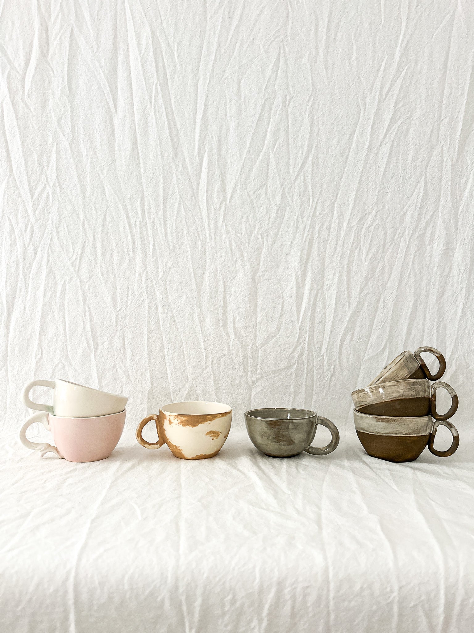 Handmade ceramic coffee mug, a seconds-sale sample design