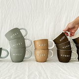 Handmade ceramic Hubby and Wifey mug pair, seconds sale
