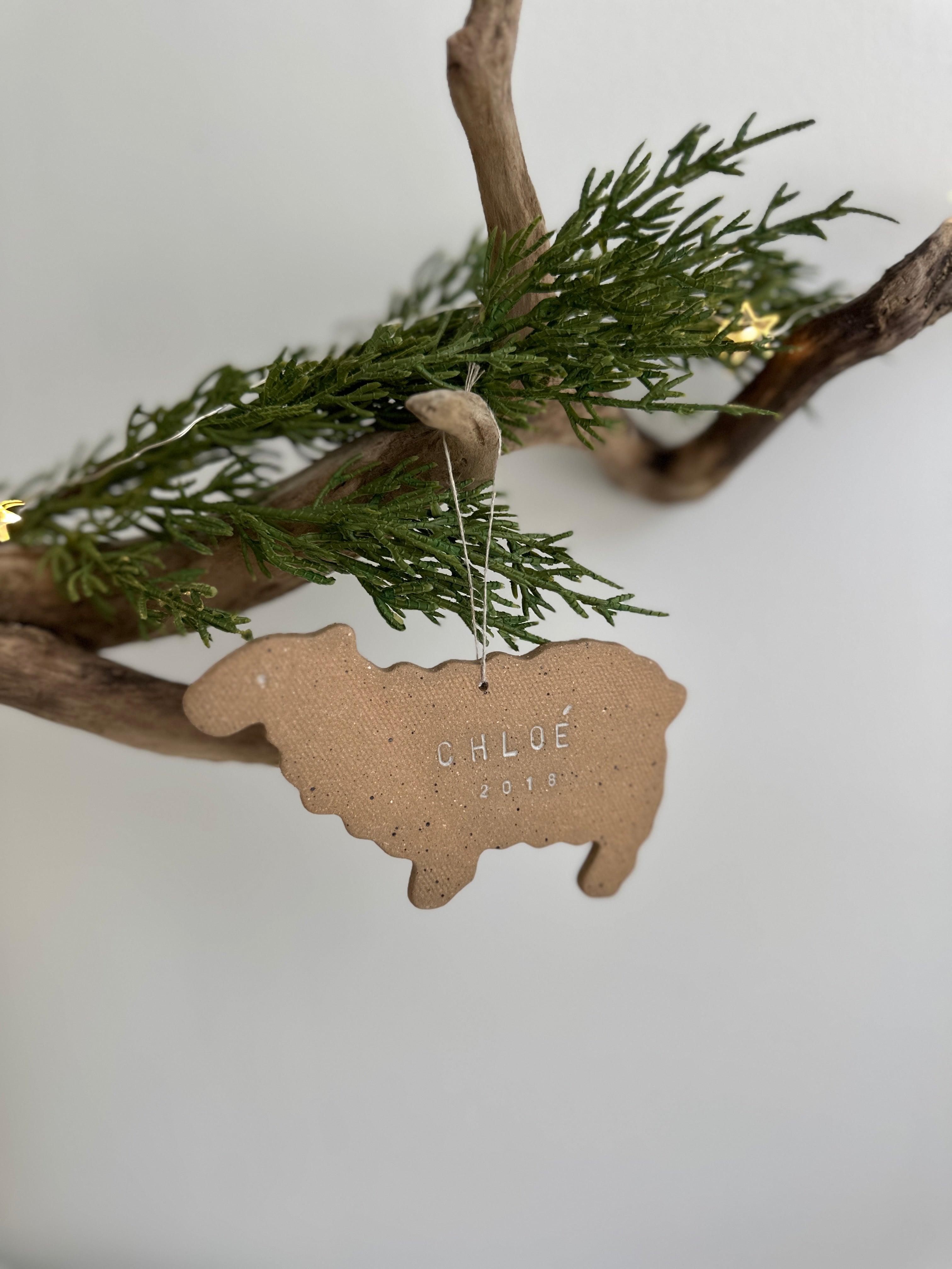 Sheep-shaped ornament personalized Handmade Ceramic child gift
