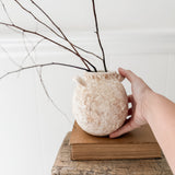 Handmade bellied stoneware vase in an earthy Unearthed textured finish