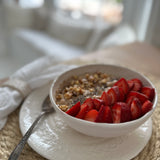 Handmade lace-textured white stoneware dinnerware set