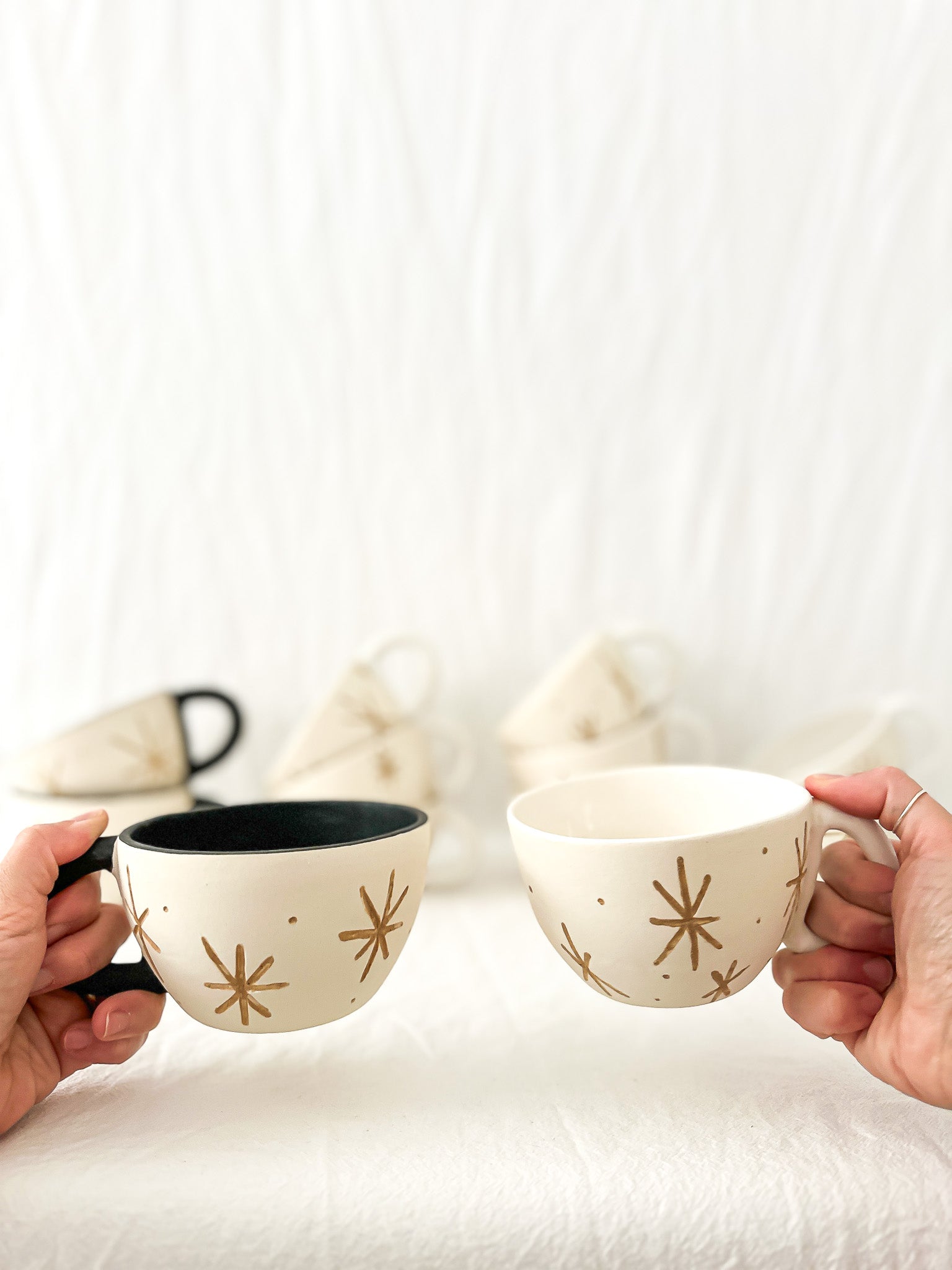 Handmade star-textured ceramic mug, seconds sale