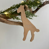 handcrafted pottery personalized name giraffe ornament for child 