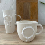Handmade Christmas wreath mug styled for a cozy winter morning