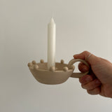Handmade beaded ceramic candle holder by Muddy Heart