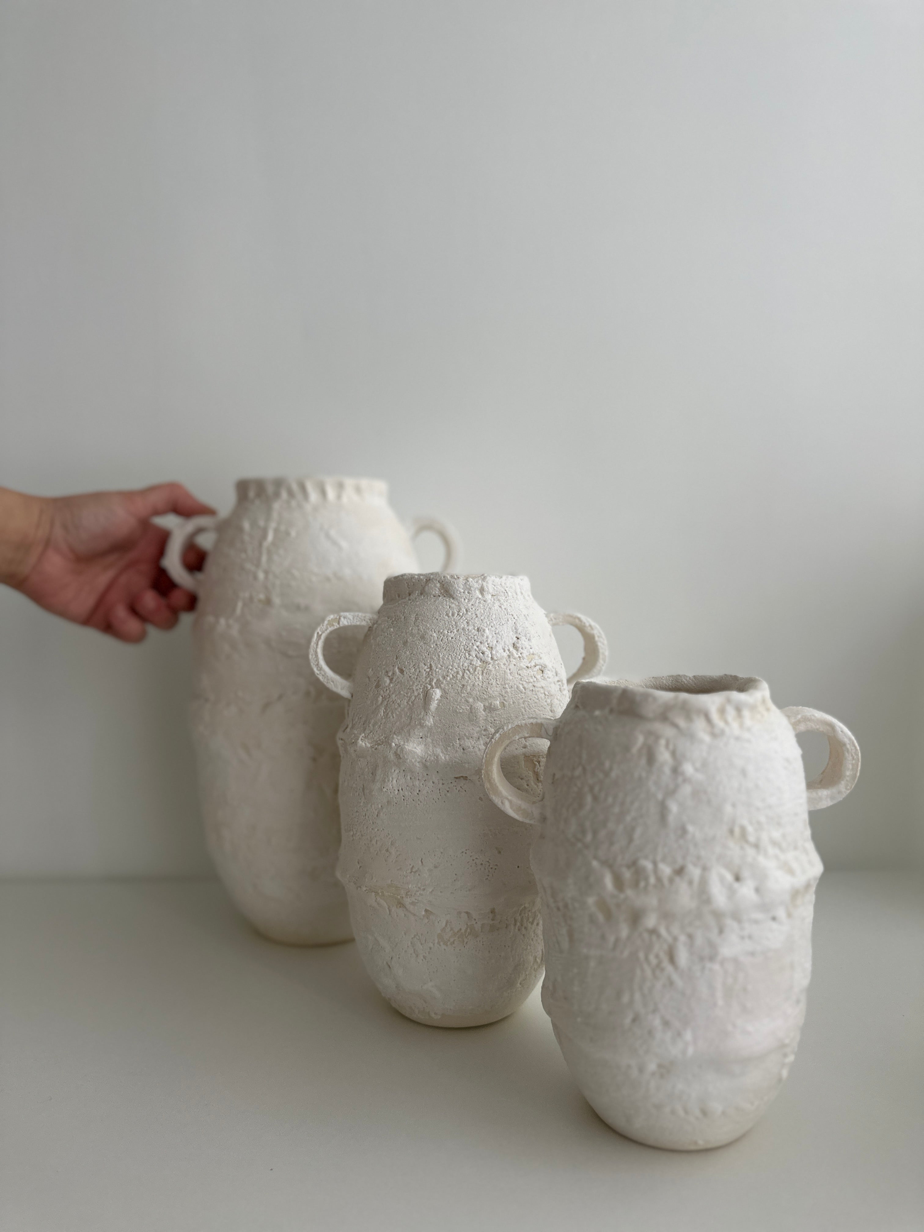 Rustic, textured ceramic vases for modern home styling