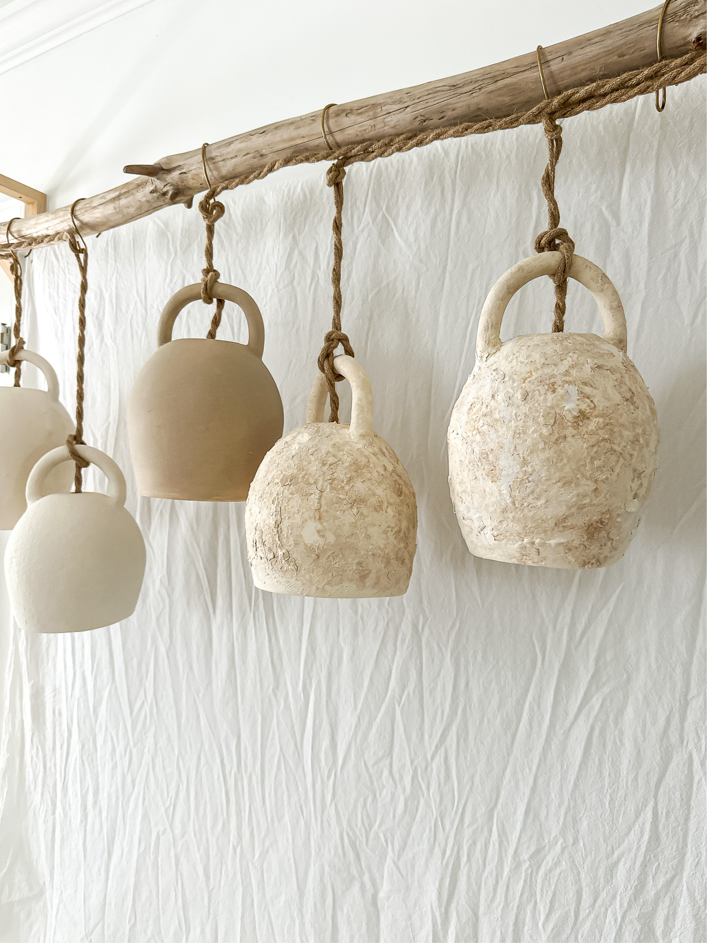 Handmade ceramic bell pendant lamp hanging, a seconds-sale piece