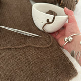 Handmade ceramic yarn bowl for knitting and crochet