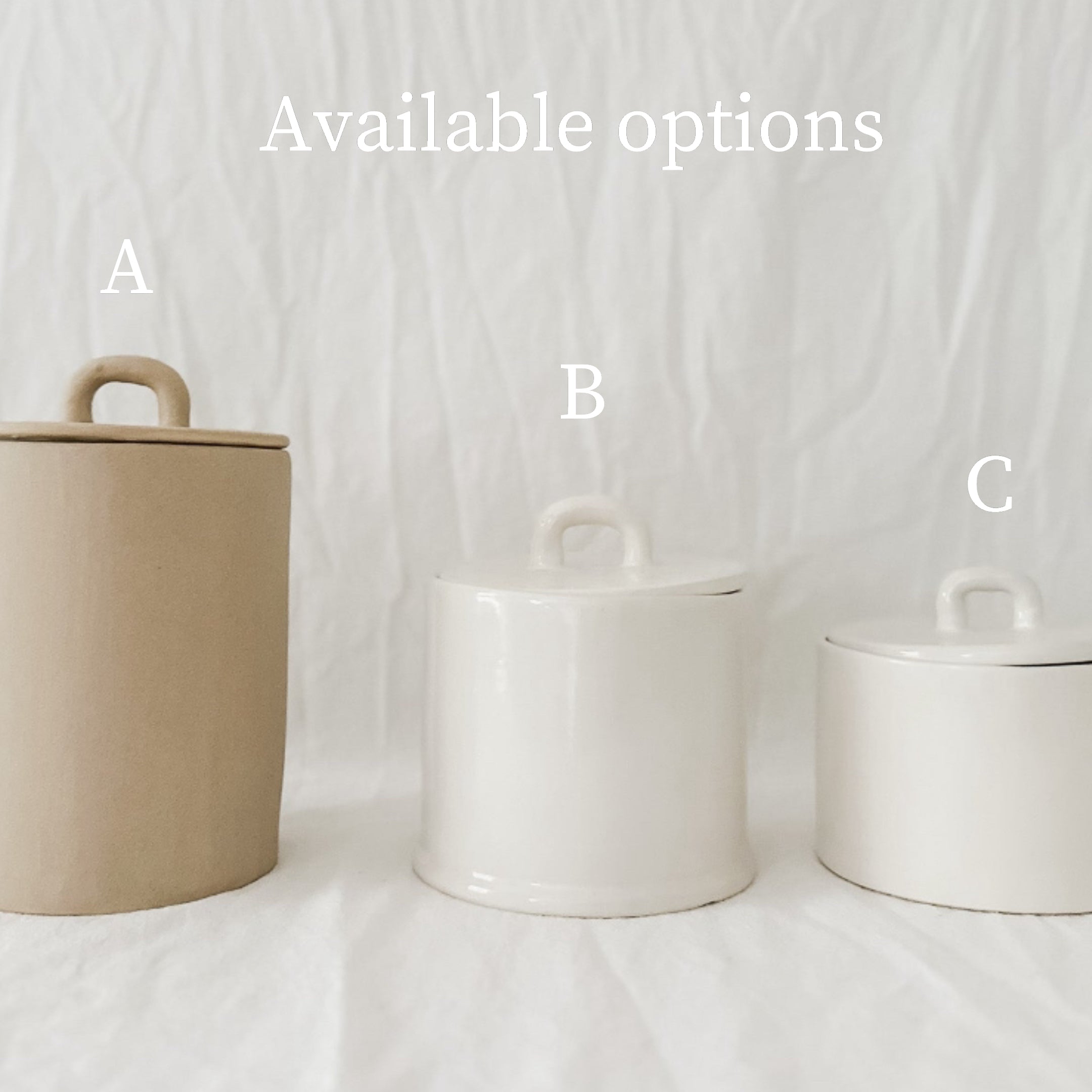 Ceramic canister with lid for coffee pods or tea, seconds sale