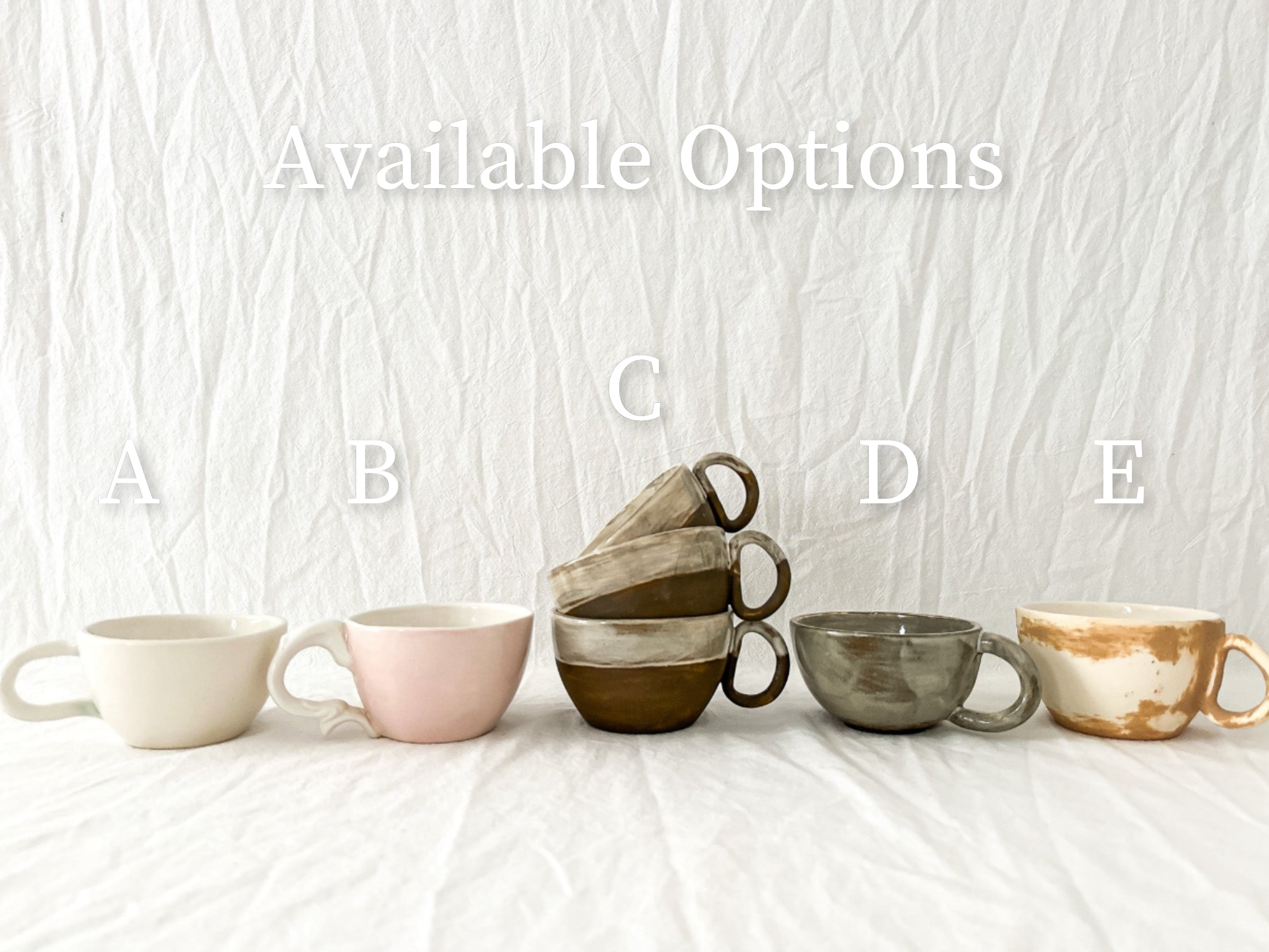 Slow-made ceramic mug with a subtle glaze variation, seconds sale