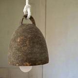 Handmade large ceramic campana bell, detail of the glazed surface