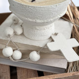 Handmade oversized stoneware ceramic rosary with hand-formed beads and cross by Muddy Heart