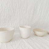 Glossy white handmade ceramic serving bowl on sale