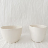 Handmade ceramic kitchen bowl in white glaze, seconds sale