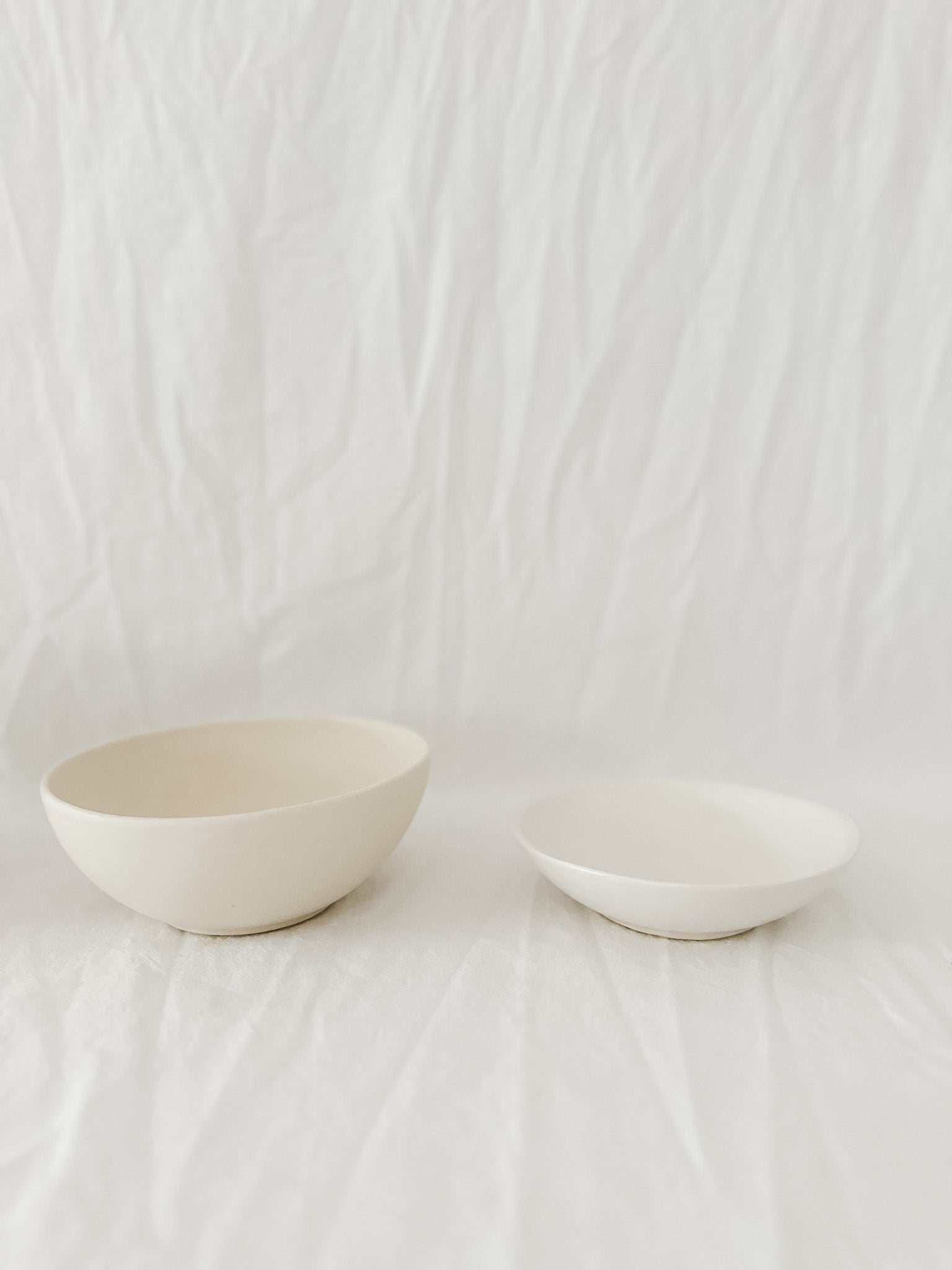 Gloss white ceramic bowl, handmade sample design, seconds sale