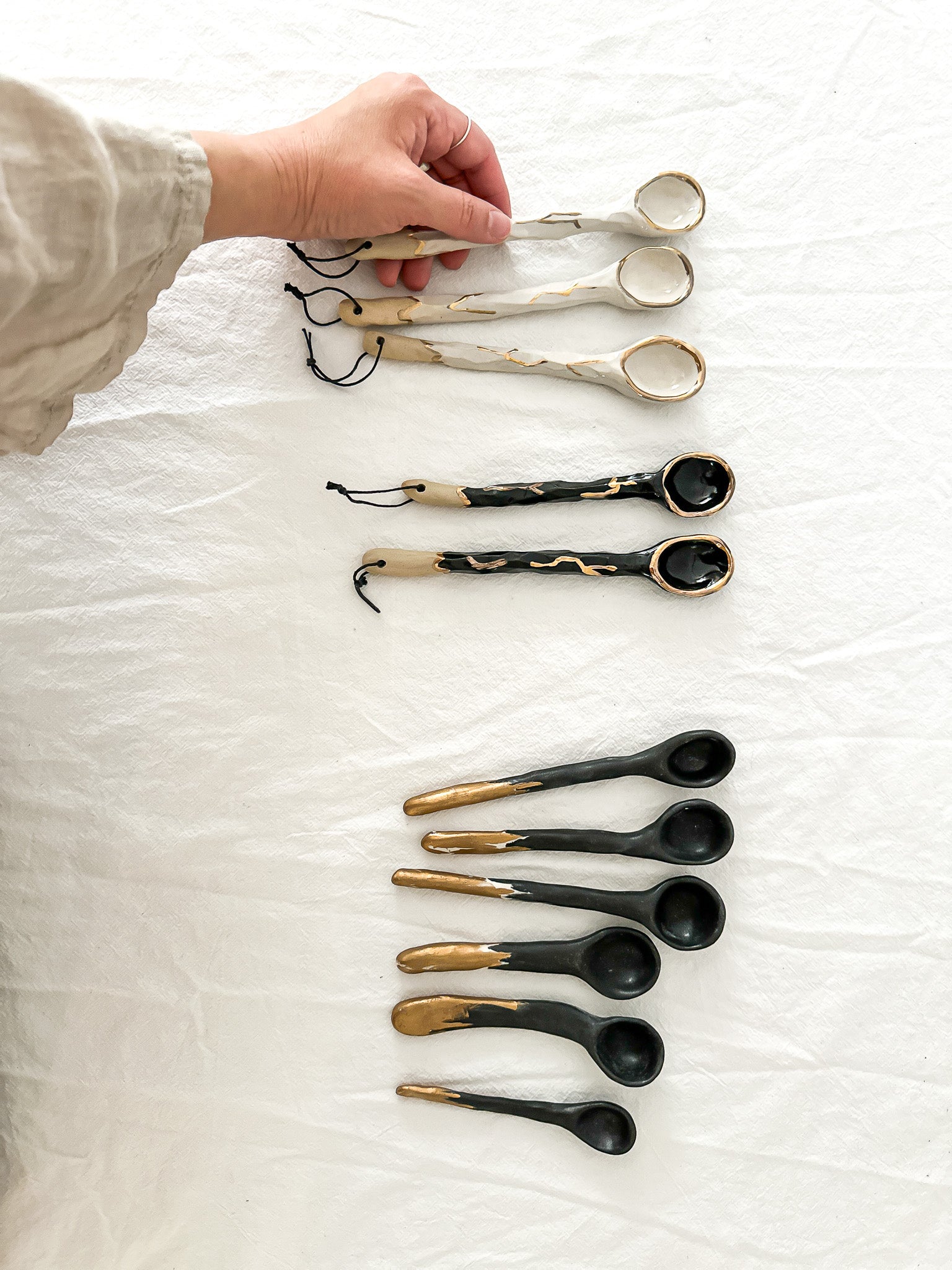 Moody-glazed ceramic spoon, one selected at random, seconds sale