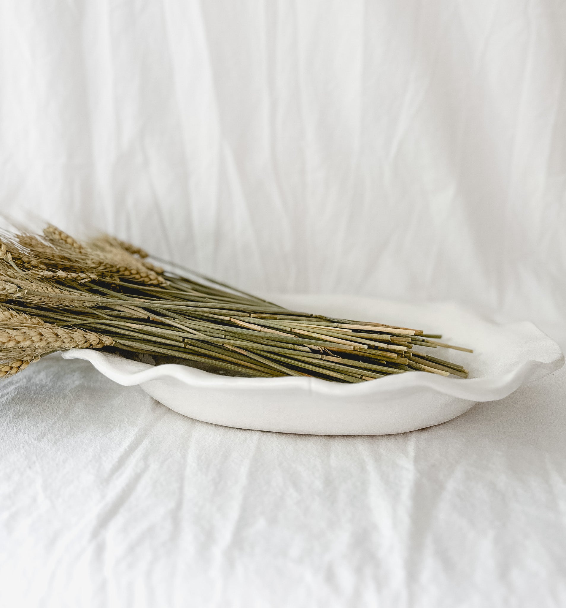 Large handmade rustic ceramic serving platter, 14 inches long, food-safe seconds-sale piece from Muddy Heart