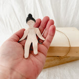 Small handmade ceramic doll figurines in assorted styles, one-of-a-kind seconds-sale collectibles from Muddy Heart