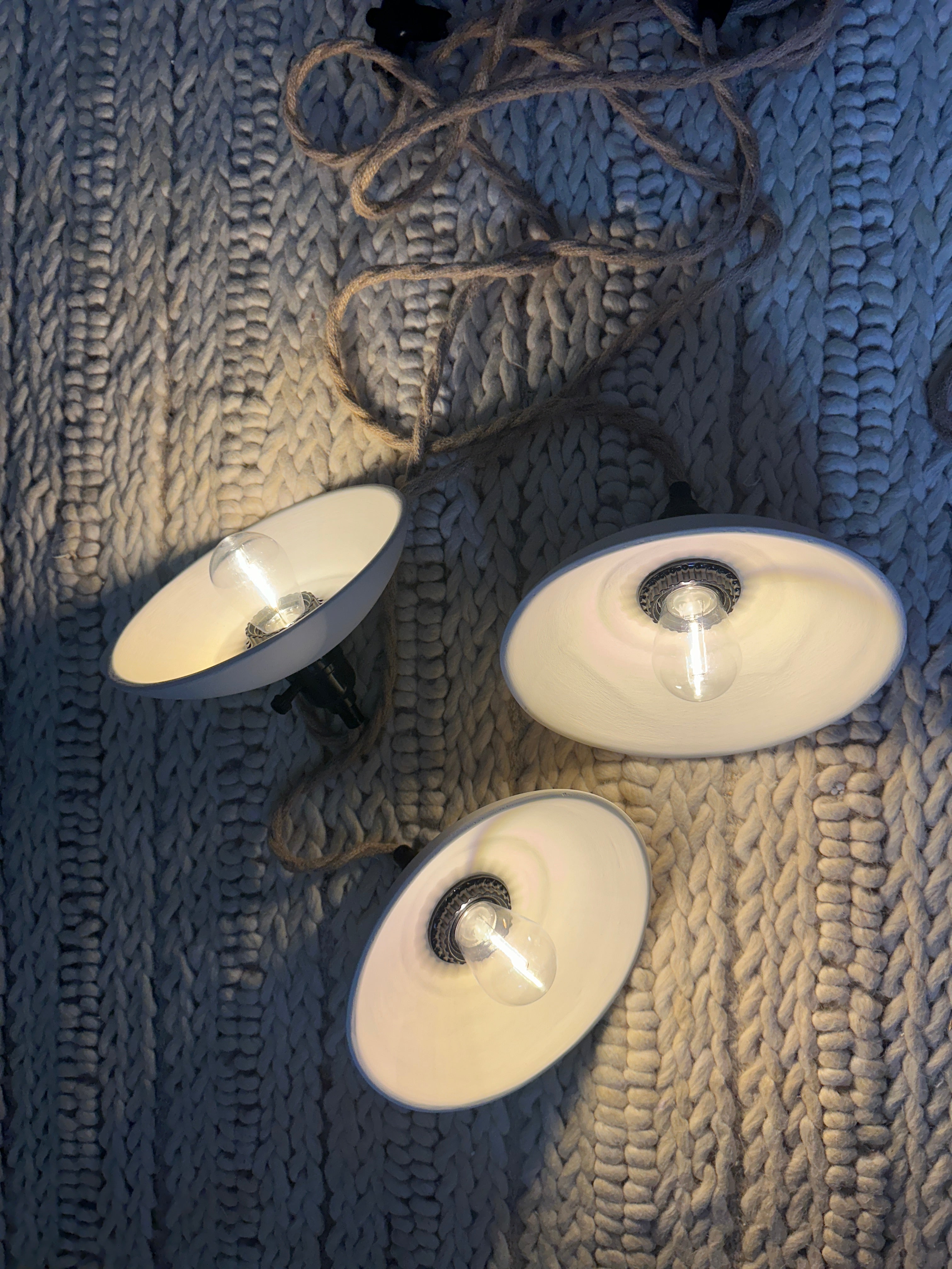 Customizable plug-in ceramic pendant lighting in neutral tones