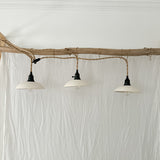 Handmade three-light plug-in ceramic pendant cluster with open shades