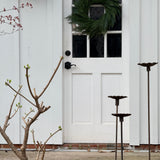 Handmade stoneware bird feeder and bath with pressed flower and leaf detailing for the garden.