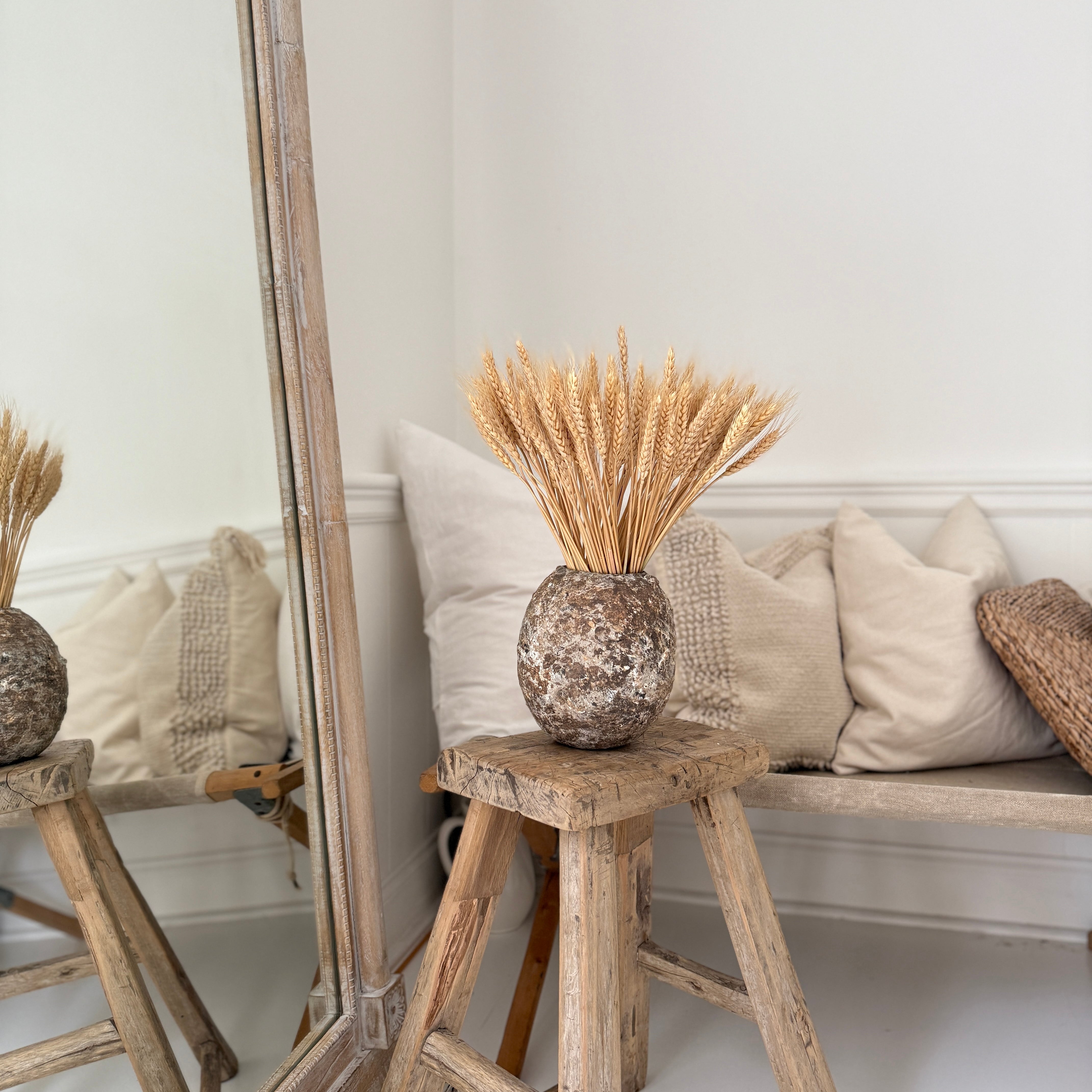 Handmade textured moon jar hand-built from wild North Carolina clays