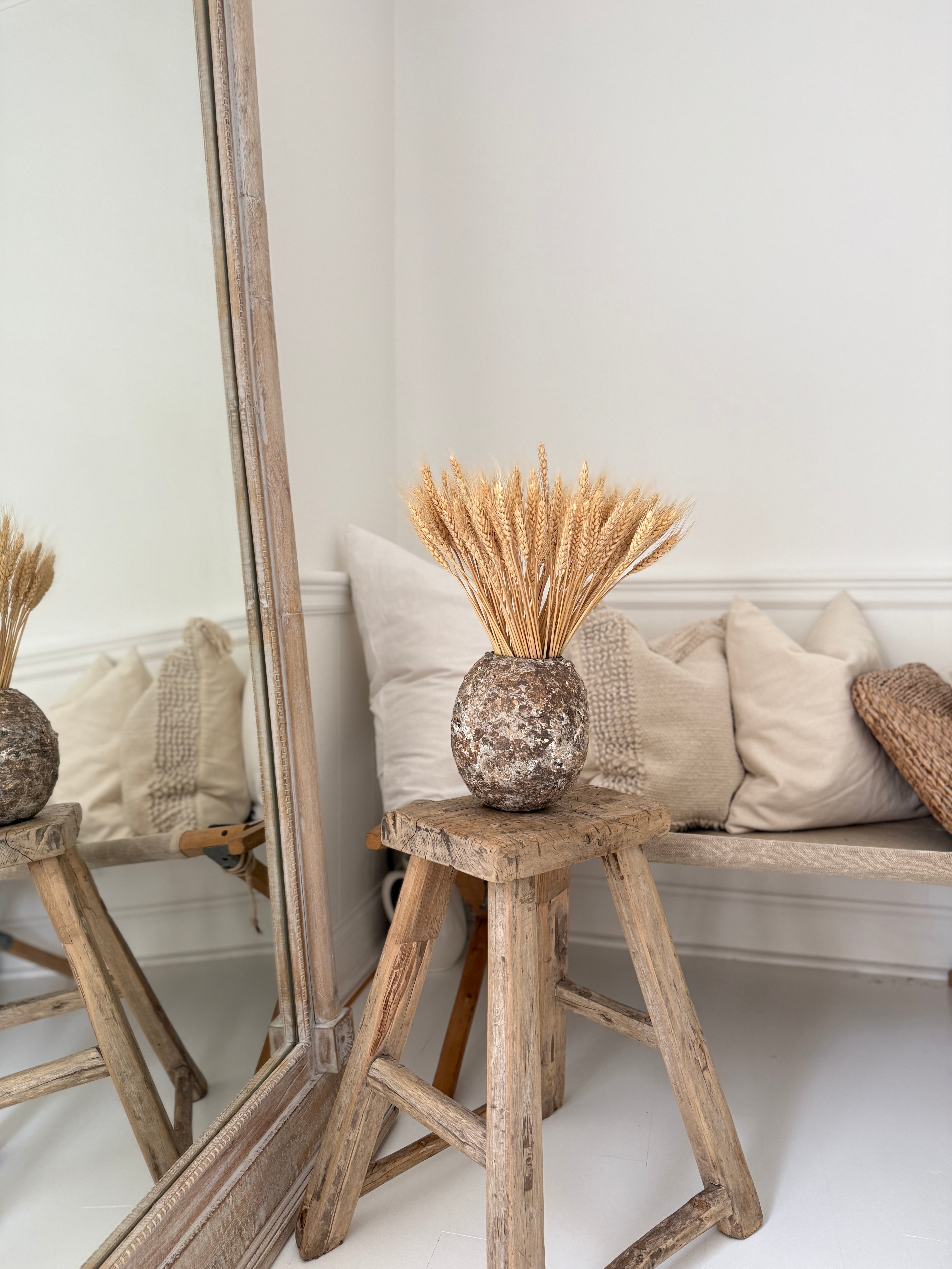 Handmade textured moon jar hand-built from wild North Carolina clays