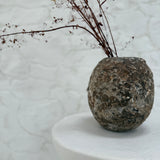 Handmade textured moon jar hand-built from wild North Carolina clays