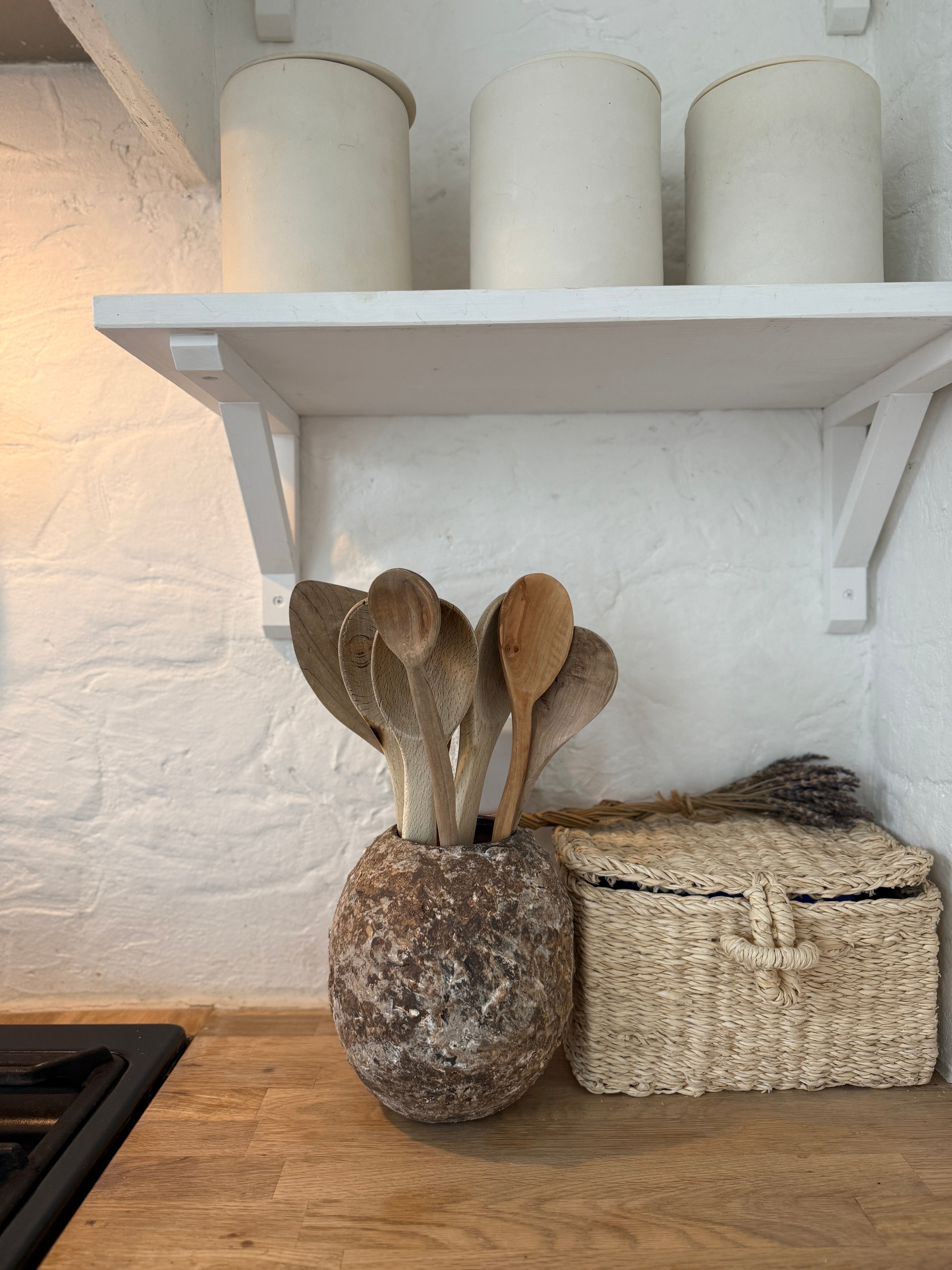 Handmade textured moon jar hand-built from wild North Carolina clays