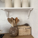 Handmade textured moon jar hand-built from wild North Carolina clays
