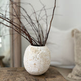 Small handmade textured stoneware bowl vessel for flowers or kitchen utensils