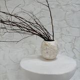 Small handmade textured stoneware bowl vessel for flowers or kitchen utensils