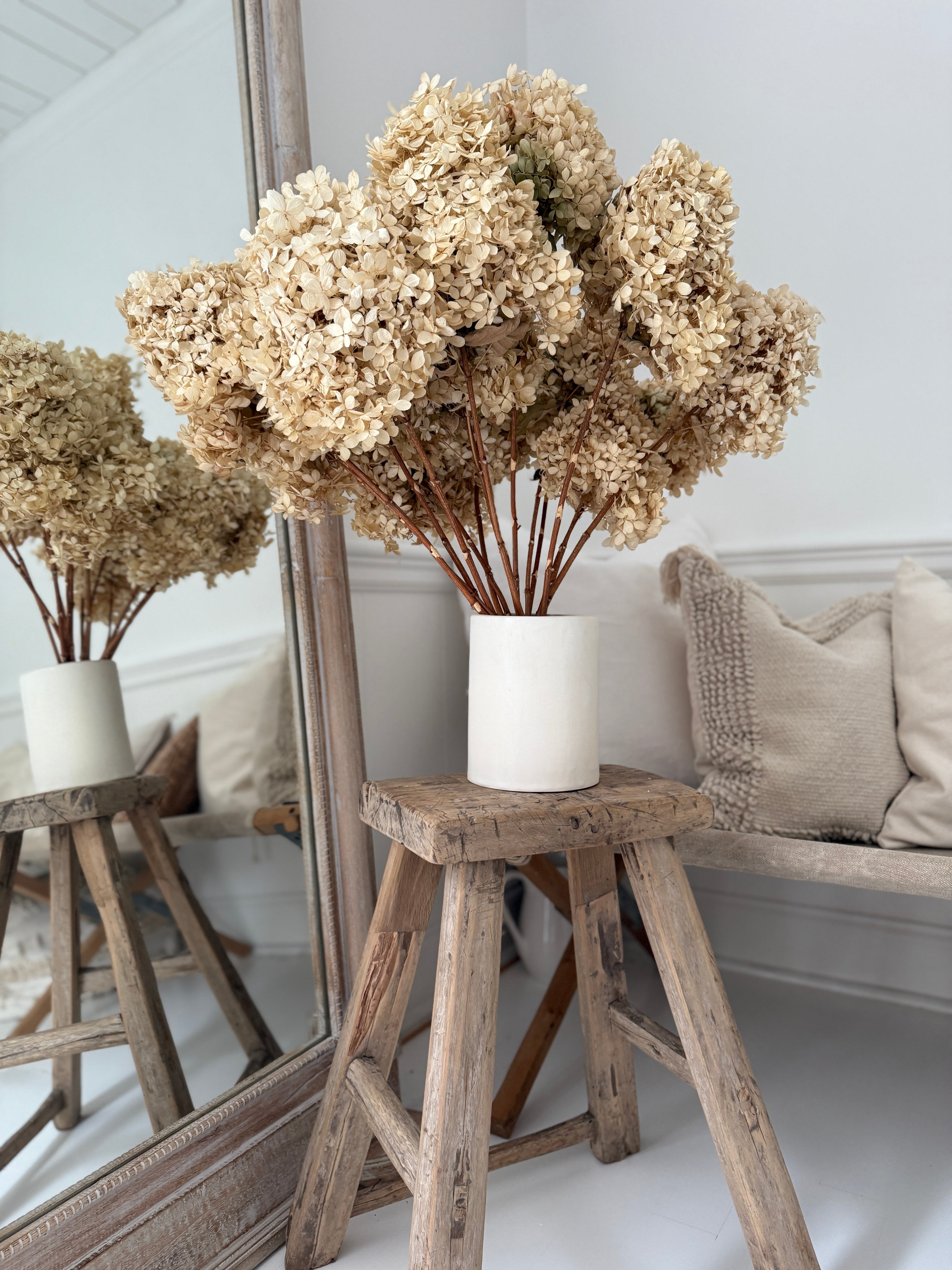 Handmade ceramic canister vase for kitchen utensils or flowers in a neutral finish