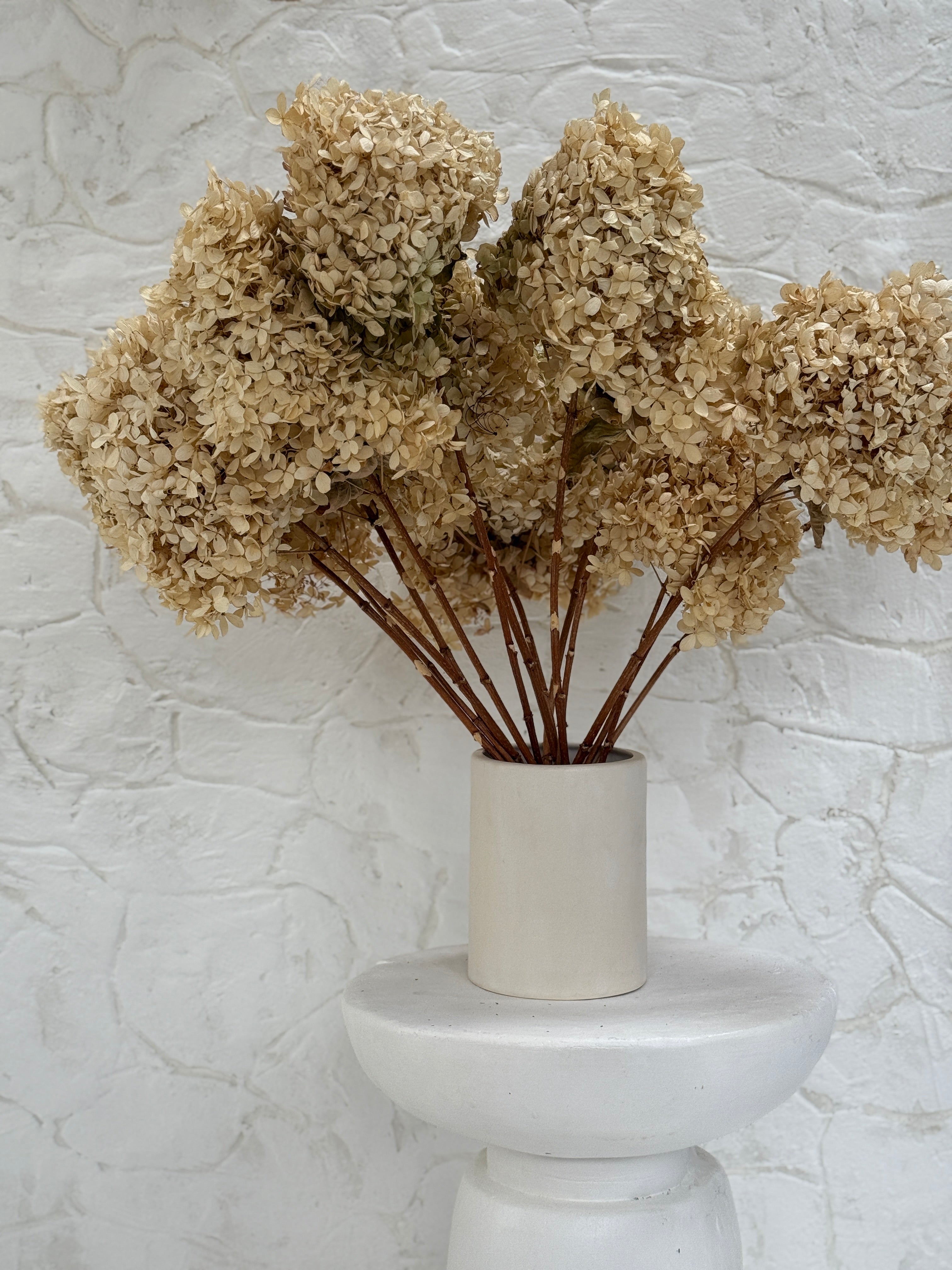 Handmade ceramic canister vase for kitchen utensils or flowers in a neutral finish