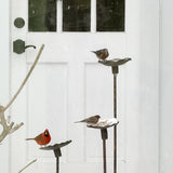 Handmade stoneware bird feeder and bath with pressed flower and leaf detailing for the garden.