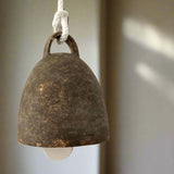 Large handmade ceramic campana bell in a neutral glaze