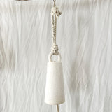 Handmade neutral-glaze ceramic spotlight bell, detail of the finish