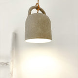 Ceramic barrel pendant light, detail of the glazed surface
