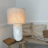 Paxton ceramic lamp styled for a warm, minimalist room