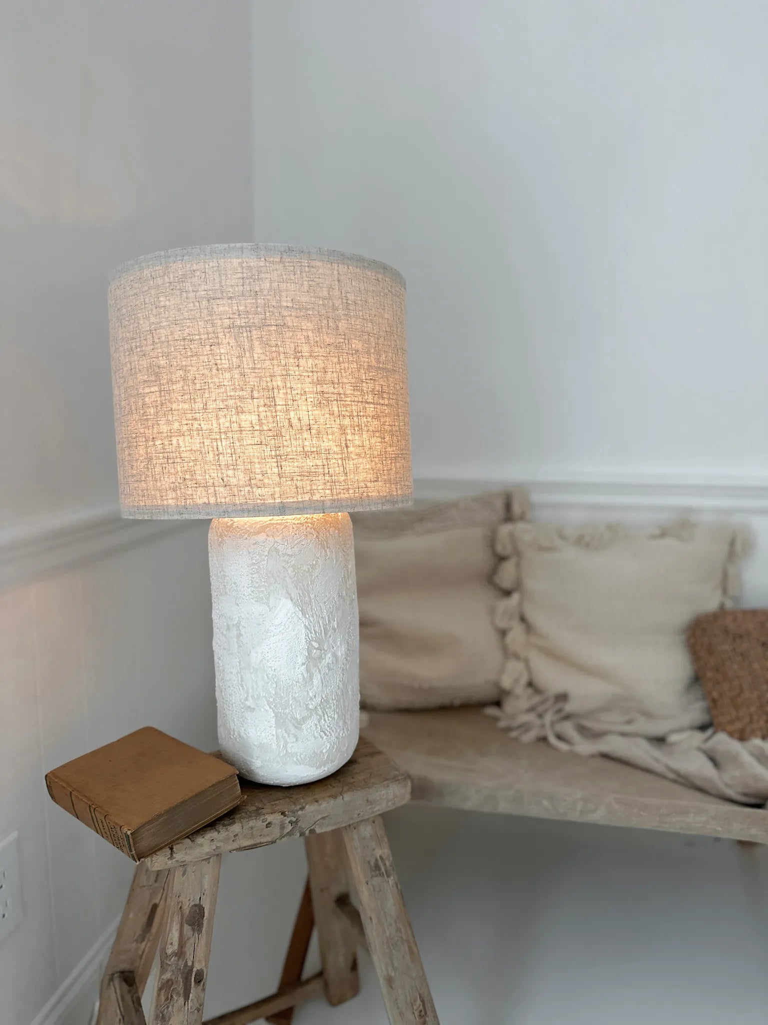 Paxton ceramic lamp styled for a warm, minimalist room